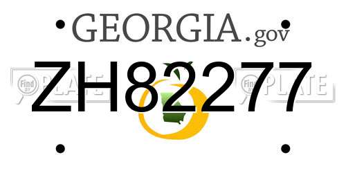 ZH82277 Georgia License Plate