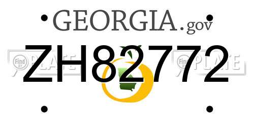 ZH82772 Georgia License Plate