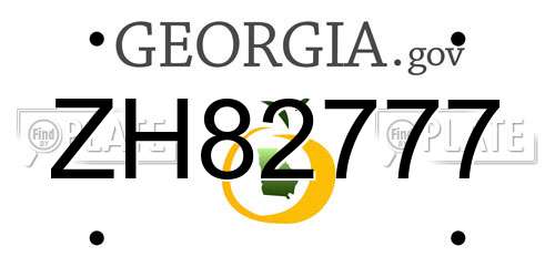 ZH82777 Georgia License Plate