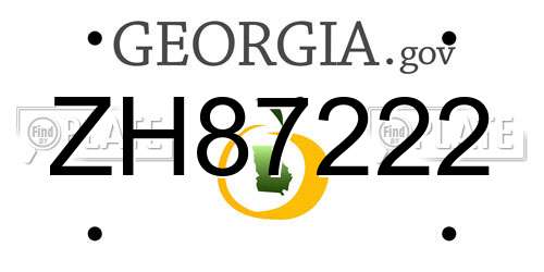 ZH87222 Georgia License Plate