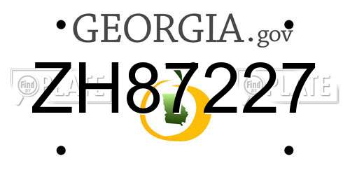 ZH87227 Georgia License Plate