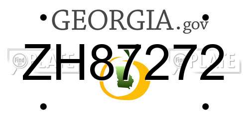 ZH87272 Georgia License Plate