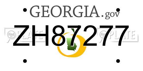 ZH87277 Georgia License Plate
