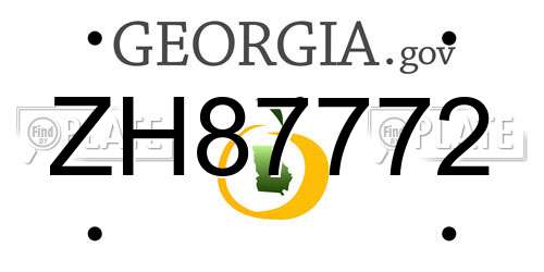 ZH87772 Georgia License Plate