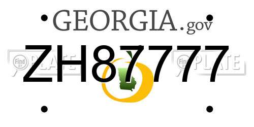ZH87777 Georgia License Plate