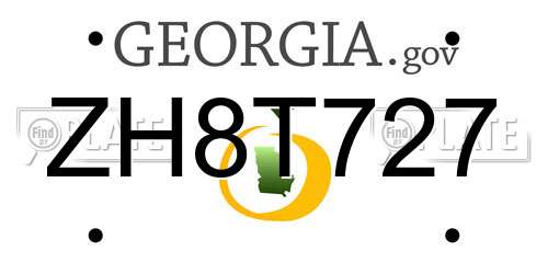 ZH8T727 Georgia License Plate