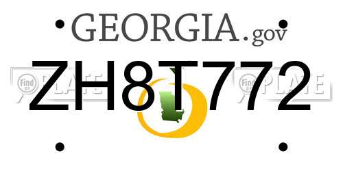 ZH8T772 Georgia License Plate
