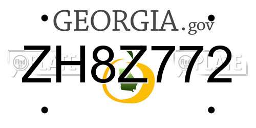 ZH8Z772 Georgia License Plate