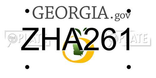 ZHA261 Georgia License Plate