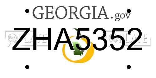 ZHA5352 Georgia License Plate