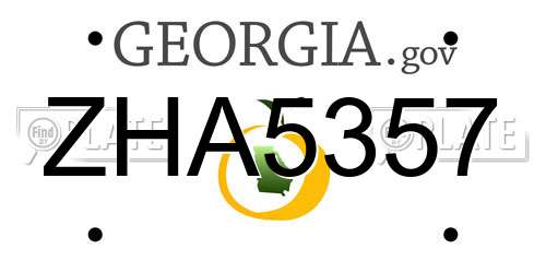 ZHA5357 Georgia License Plate