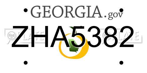 ZHA5382 Georgia License Plate