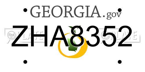 ZHA8352 Georgia License Plate