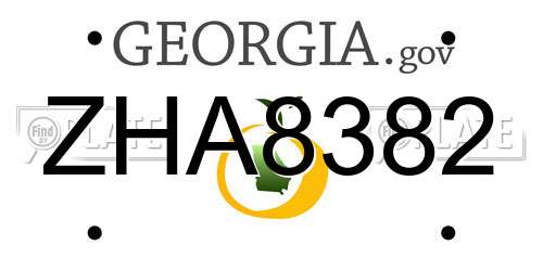ZHA8382 Georgia License Plate