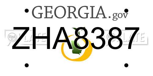 ZHA8387 Georgia License Plate