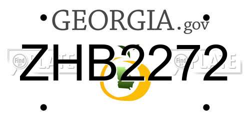 ZHB2272 Georgia License Plate