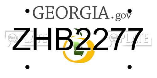 ZHB2277 Georgia License Plate