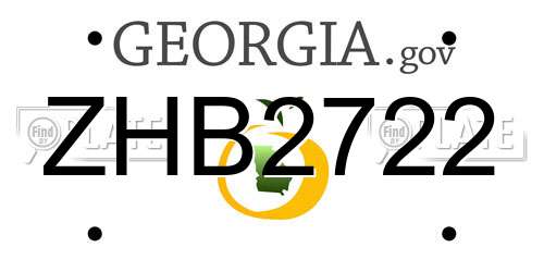 ZHB2722 Georgia License Plate