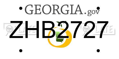 ZHB2727 Georgia License Plate