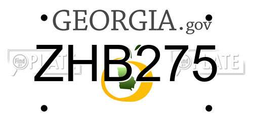 ZHB275 Georgia License Plate
