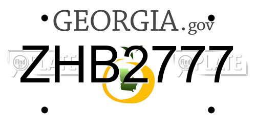 ZHB2777 Georgia License Plate