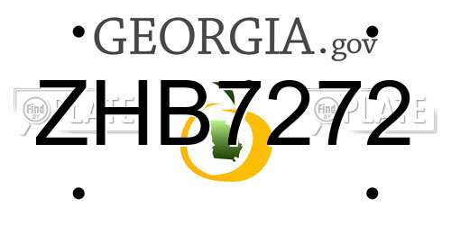ZHB7272 Georgia License Plate