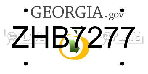 ZHB7277 Georgia License Plate
