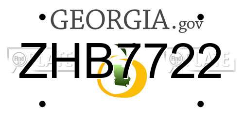 ZHB7722 Georgia License Plate