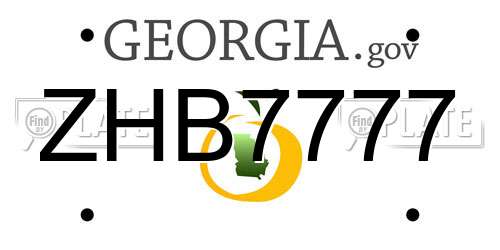ZHB7777 Georgia License Plate