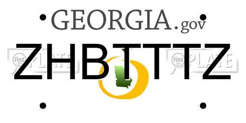 ZHBTTTZ Georgia License Plate