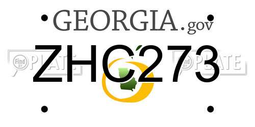 ZHC273 Georgia License Plate