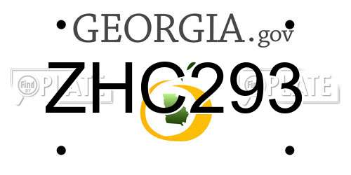 ZHC293 Georgia License Plate