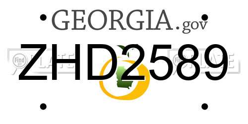 ZHD2589 Georgia License Plate