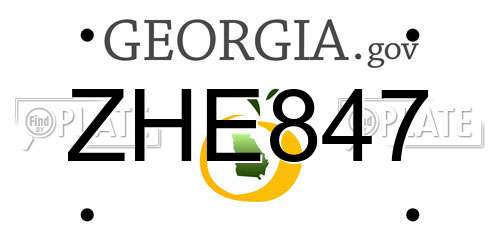 ZHE847 Georgia License Plate