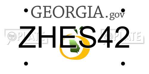 ZHES42 Georgia License Plate
