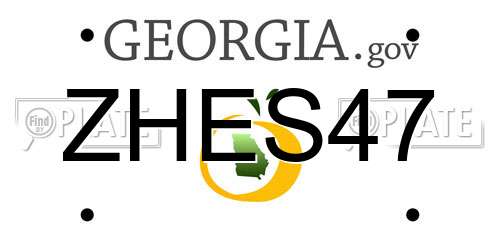 ZHES47 Georgia License Plate