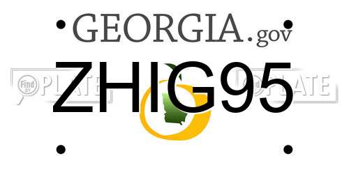ZHIG95 Georgia License Plate