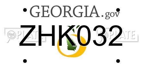ZHK032 Georgia License Plate