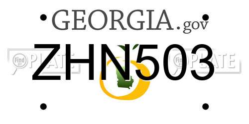 ZHN503 Georgia License Plate