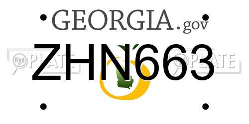 ZHN663 Georgia License Plate