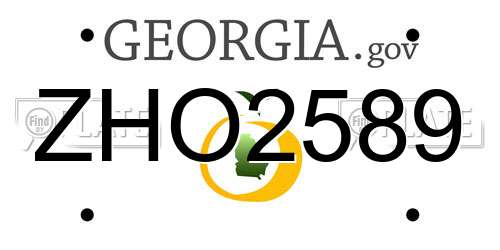 ZHO2589 Georgia License Plate