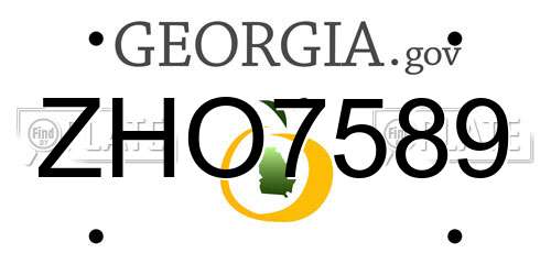 ZHO7589 Georgia License Plate