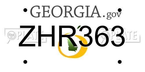 ZHR363 Georgia License Plate