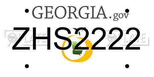 ZHS2222 Georgia License Plate