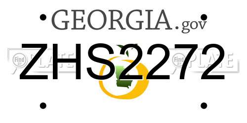 ZHS2272 Georgia License Plate