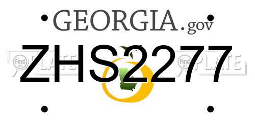 ZHS2277 Georgia License Plate