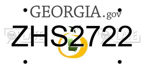 ZHS2722 Georgia License Plate