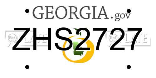 ZHS2727 Georgia License Plate