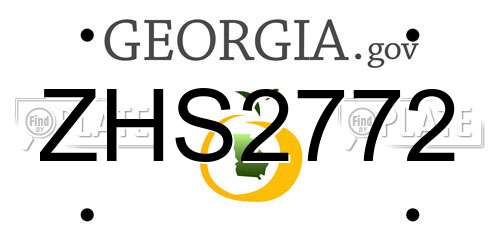 ZHS2772 Georgia License Plate
