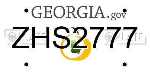 ZHS2777 Georgia License Plate